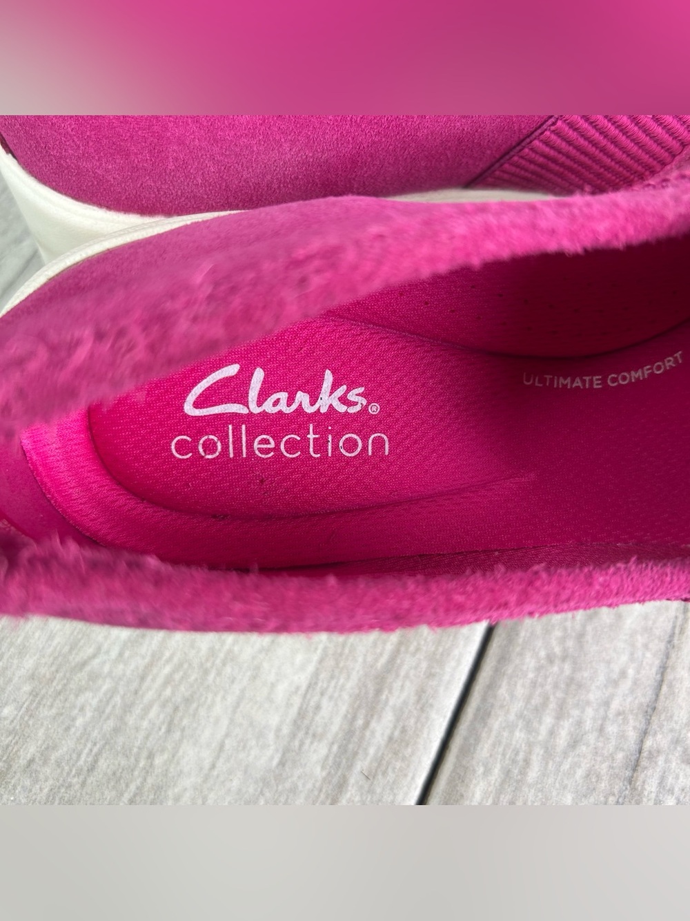 Clark’s Layton Petal Pink Knit Slip-On Mule Comfort Shoe Women's Size 6.5 - Picture 10 of 10